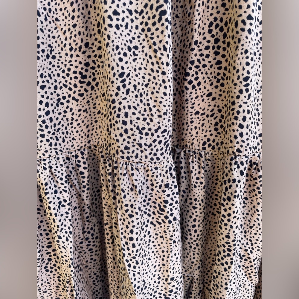 Old Navy | Leopard Print Ruffled Tiered Dress | Size M - Picture 3 of 4